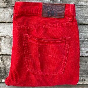 Vintage 90s Polo Ralph Lauren Corduroy Pants Red Size 35 / 32